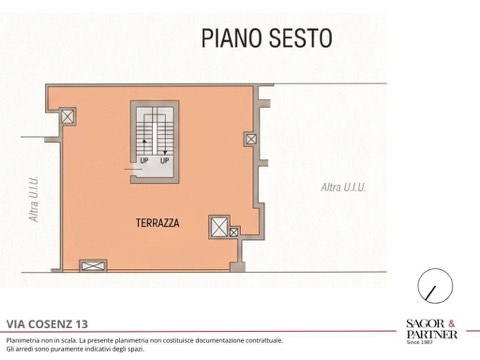 Planimetria del piano 6°, terrazza